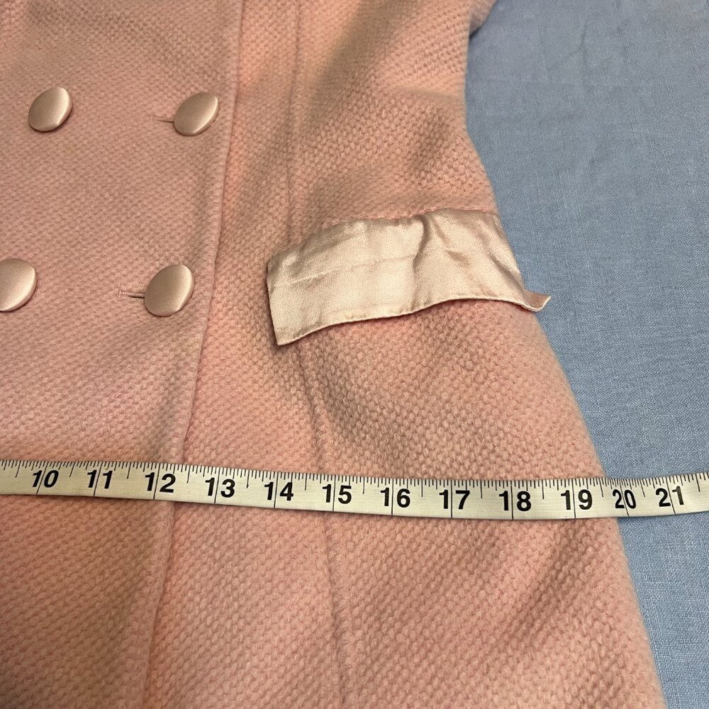 Luxe Arden B. Women's Pea Coat Double Breasted Pink Wool Blend Size Medium - Picture 6 of 11